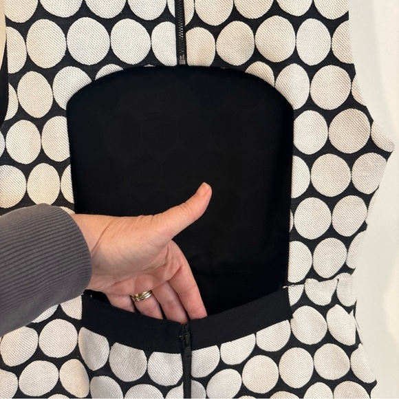 Alice + Olivia Black and White Dot Print A-line Dress size 8 - Picture 8 of 11